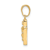 10k Yellow Gold Crucifix Cross Pendant with INRI and Detailed Christ Figure for Men and Women