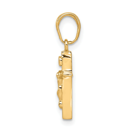 10k Yellow Gold Crucifix Cross Pendant with INRI and Detailed Christ Figure for Men and Women