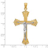 Crucifix Charm Pendant in Real 10k Multi-Tone Gold