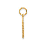 10k Yellow Gold Heart Pendant with Scalloped Edge Design, Lightweight Romantic Jewelry