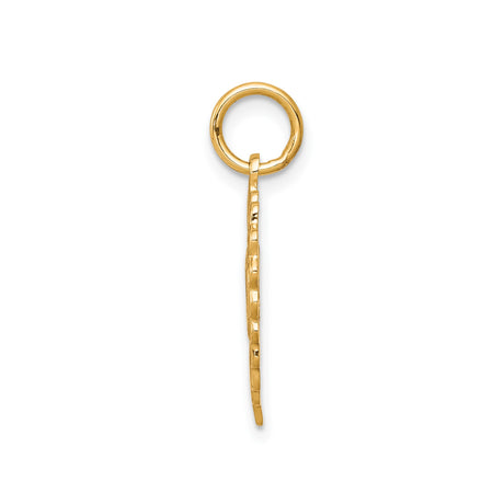 10k Yellow Gold Heart Pendant with Interlocking Open Lace Design