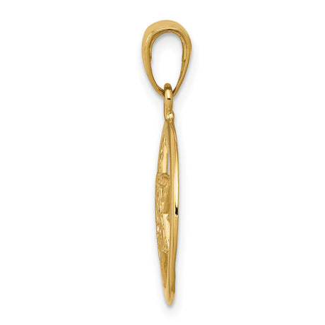 10k Yellow Gold Star of David Pendant with Hebrew Chai Symbol