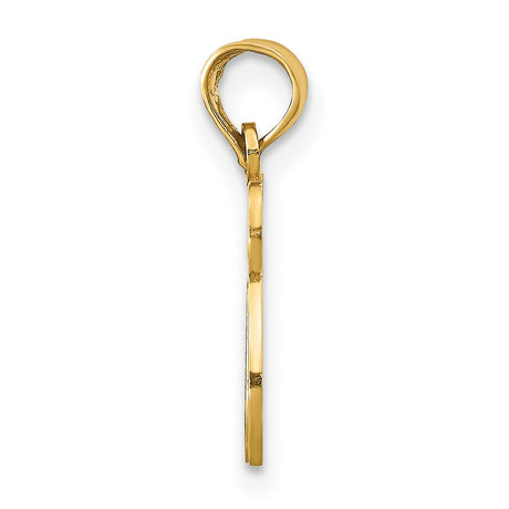 10k Yellow Gold Chai Pendant with Hebrew Life Symbol Cut-Out Design, Jewish Religious Charm