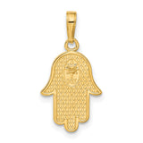 10k Yellow Gold Hamsa Pendant with Star of David, Filigree Jewish Charm, Spiritual Judaica Jewelry