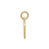 10k Yellow Gold Double Heart Pendant with Diamond Cut Starburst Detail for Women