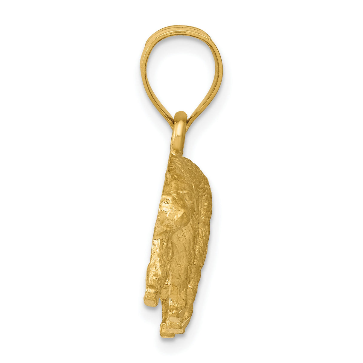 10k Yellow Gold Polar Bear Pendant, Highly Detailed Wilderness Animal Charm for Men or Unisex