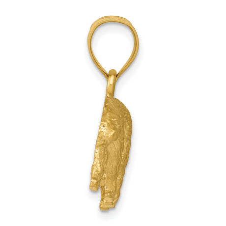 10k Yellow Gold Polar Bear Pendant, Highly Detailed Wilderness Animal Charm for Men or Unisex