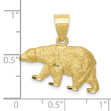 10k Yellow Gold Polar Bear Pendant, Highly Detailed Wilderness Animal Charm for Men or Unisex
