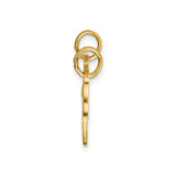 10k Yellow Gold Heart and Key Pendant, Romantic Symbolic Jewelry for Women