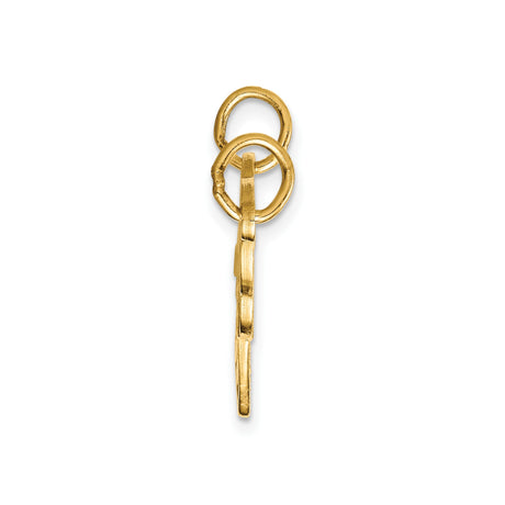 10k Yellow Gold Heart and Key Pendant, Romantic Symbolic Jewelry for Women