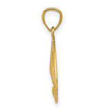 10k Yellow Gold Sailboat Pendant, Nautical Ocean Charm, Unisex Sailing Jewelry