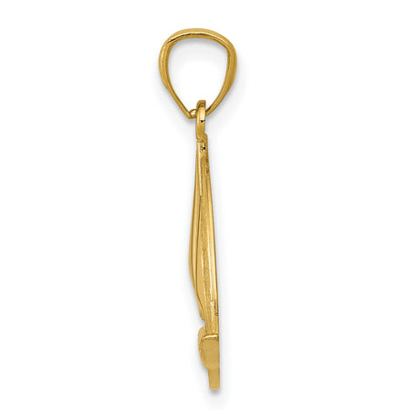 10k Yellow Gold Sailboat Pendant, Nautical Ocean Charm, Unisex Sailing Jewelry