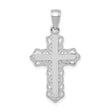 Lace Trim Cross Charm Pendant in Real 10k White Gold