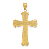 Diamond-cut Cross Charm Pendant in Real 10k Yellow Gold