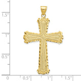 Diamond-cut Cross Charm Pendant in Real 10k Yellow Gold