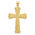 Diamond-cut Cross Charm Pendant in Real 10k Yellow Gold