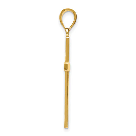 10k Yellow Gold Cross Pendant with High Polish Finish, Modern Faith-Inspired Unisex Design