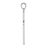 10k White Gold Cross Pendant with Mirror Finish, Minimalist Religious Design for Men and Women
