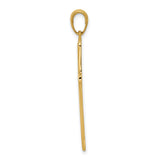 10k Yellow Gold Cross Pendant with Polished Finish and Curved Bail, Unisex Religious Charm