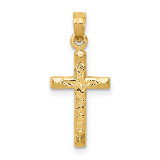 Cross Charm Pendant in Real 10k Yellow Gold