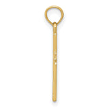 10k Yellow Gold Cross Pendant with Textured Flared Arms and Scroll Edge Design