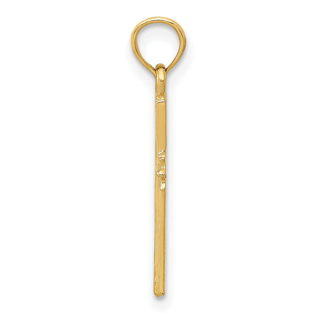 10k Yellow Gold Cross Pendant with Textured Flared Arms and Scroll Edge Design
