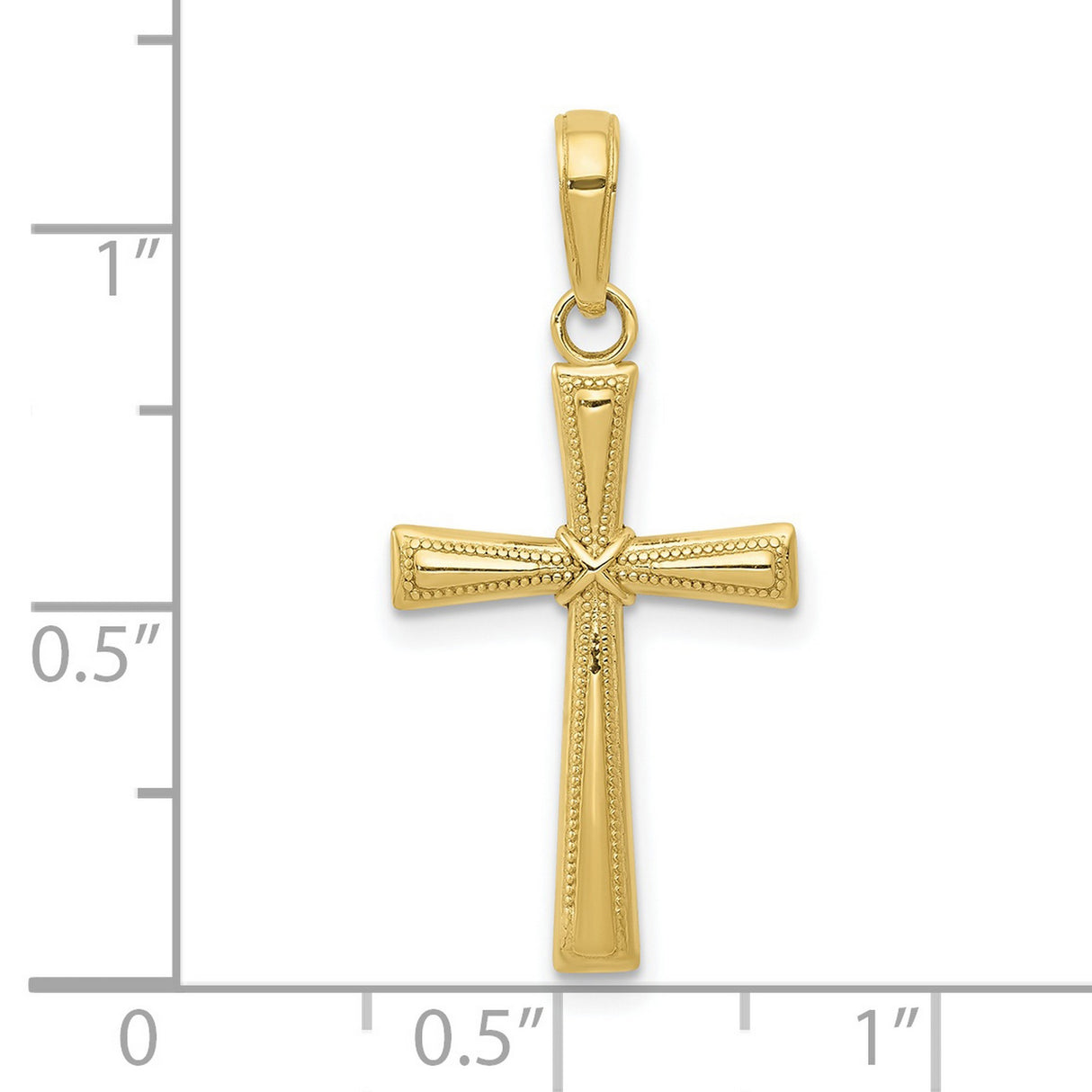 Diamond-cut X Cross Charm Pendant in Real 10k Yellow Gold