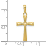 Diamond-cut X Cross Charm Pendant in Real 10k Yellow Gold