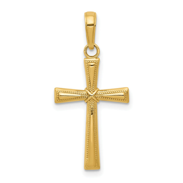 Diamond-cut X Cross Charm Pendant in Real 10k Yellow Gold