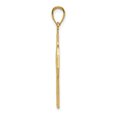 10k Yellow Gold Celtic Cross Pendant with Eternity Halo Design for Men and Women