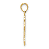 10k Yellow Gold Budded Cross Pendant with Quattrofoil Design and Textured Finish