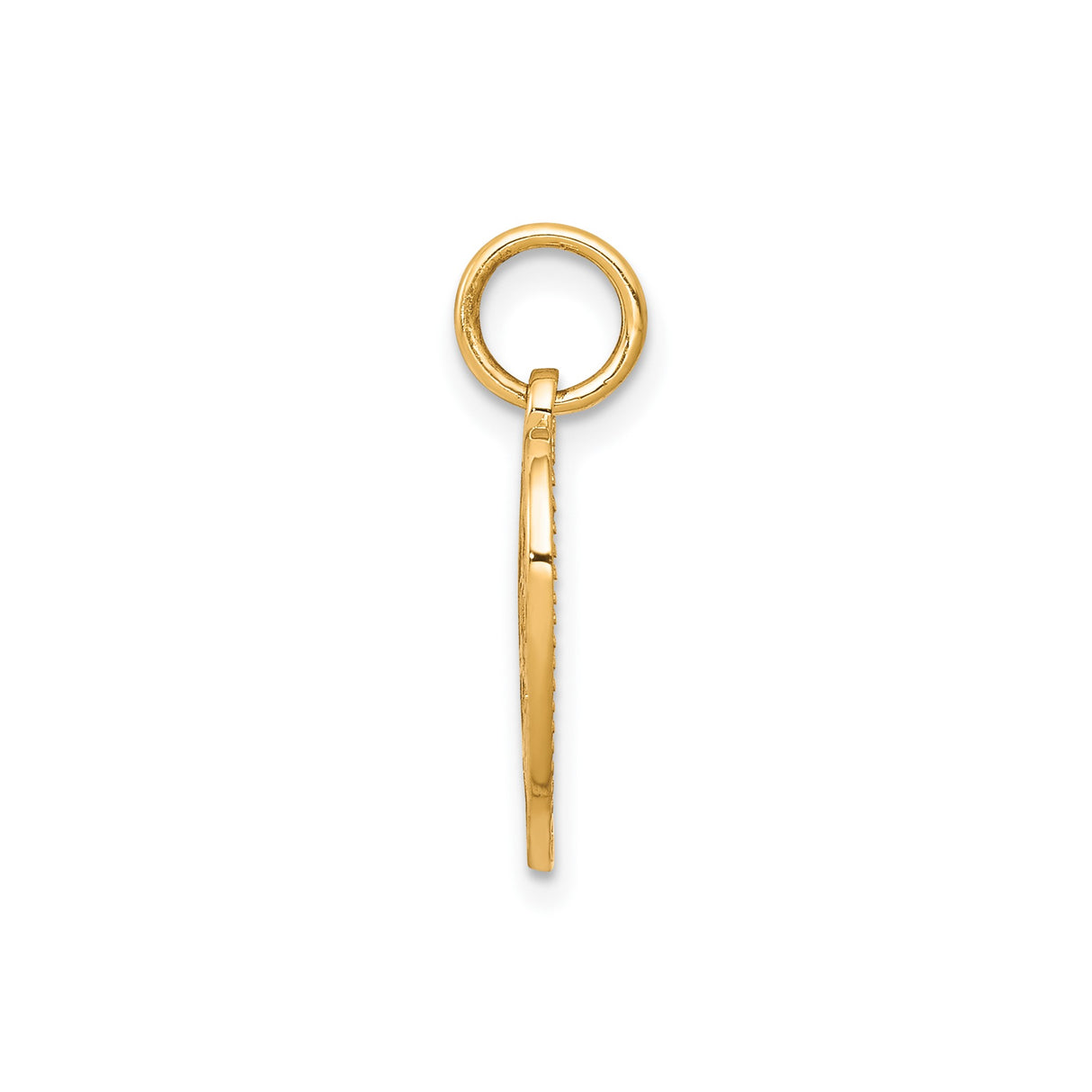 10k Yellow Gold Heart Pendant with Cutout Heart, Flower, and Mom Message for Women