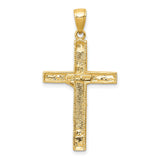10k Yellow Gold Crucifix Cross Pendant with INRI Jesus Design for Men and Women
