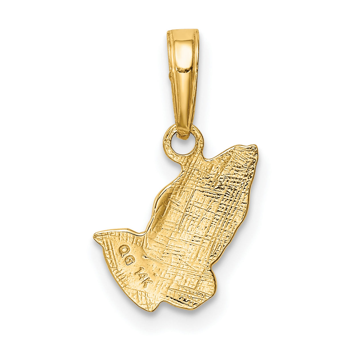 10k Yellow Gold Praying Hands Pendant, Religious Christian Symbol Jewelry for Men or Women