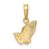 10k Yellow Gold Praying Hands Pendant, Religious Christian Symbol Jewelry for Men or Women