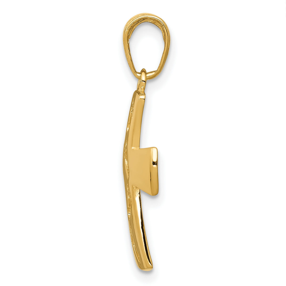 Cross with Footprints Charm Pendant in Real 10k Multi-Tone Gold