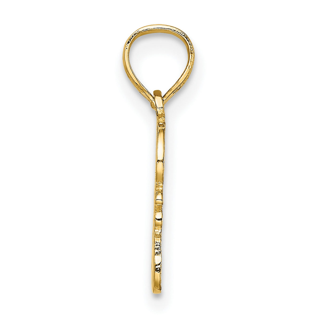 10k Yellow Gold Pendant with Heart, God Loves You Christian Charm, Religious Inspirational Jewelry