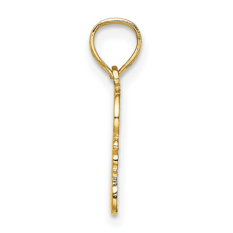 10k Yellow Gold Pendant with Heart, God Loves You Christian Charm, Religious Inspirational Jewelry