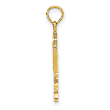 10k Yellow Gold Menorah Pendant with Seven-Branched Candelabrum Design