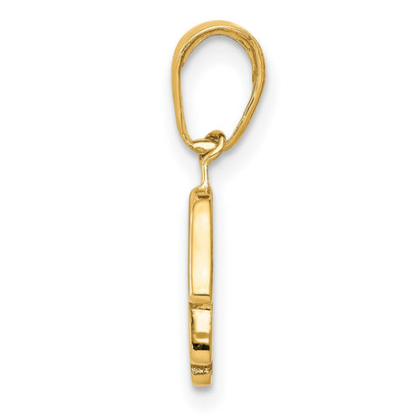 10k Yellow Gold Hamsa Hand Pendant, Symbolic Protection Amulet for Women and Unisex Wear