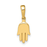 10k Yellow Gold Hamsa Hand Pendant, Symbolic Protection Amulet for Women and Unisex Wear