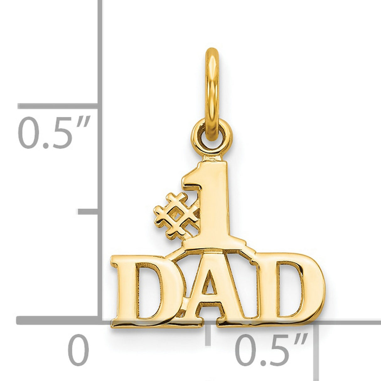 #1 Dad Charm Pendant in Real 10k Yellow Gold