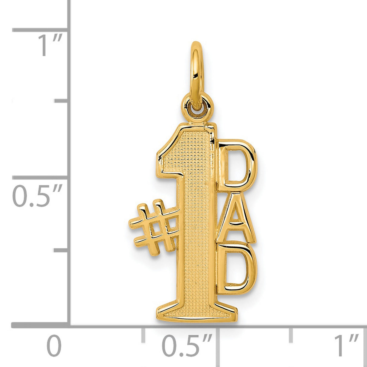 #1 DAD Charm Pendant in Real 10k Yellow Gold