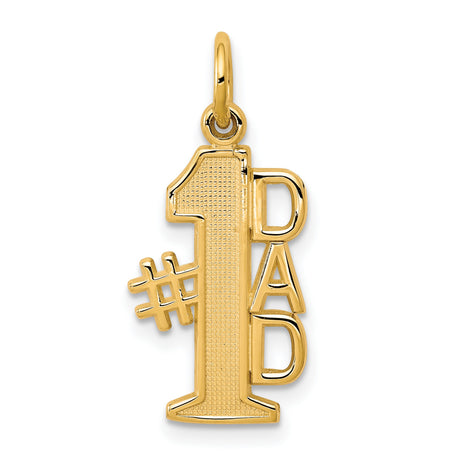 #1 DAD Charm Pendant in Real 10k Yellow Gold