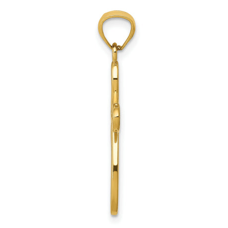 10k Yellow Gold Cross Pendant with Ribbon and Infinity Design for Men and Women