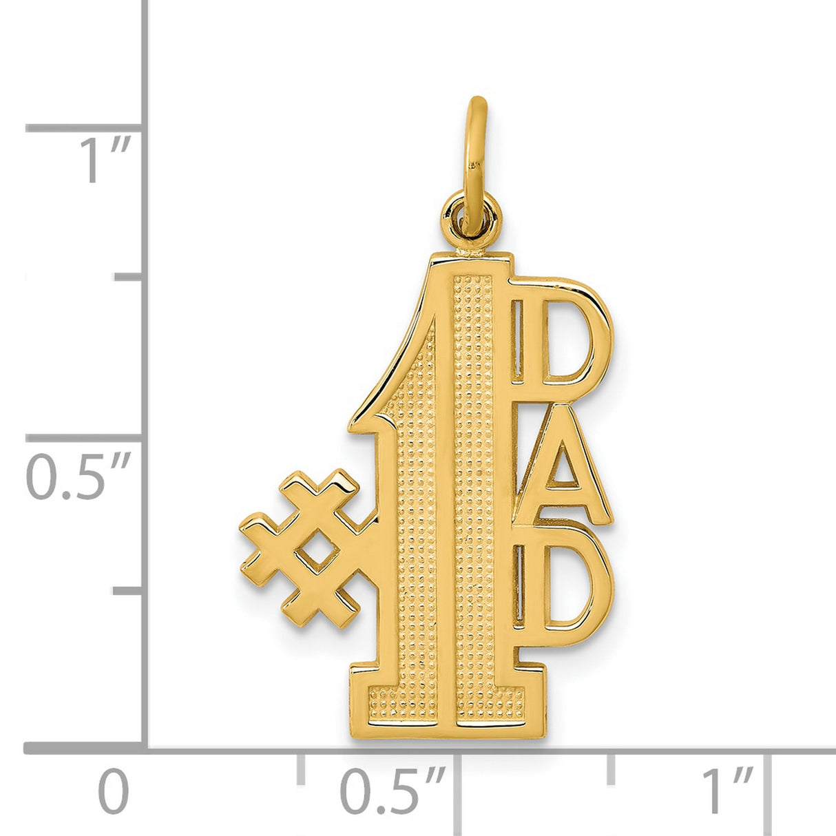 #1 DAD Charm Pendant in Real 10k Yellow Gold