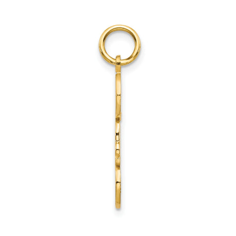 10k Yellow Gold Dad Pendant, Bold Script Letters, Textured Family Charm for Men
