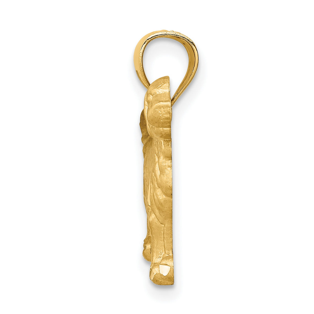 10k Yellow Gold Golden Retriever Dog Pendant, Detailed Animal Charm for Women or Unisex Wear