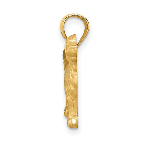 10k Yellow Gold Golden Retriever Dog Pendant, Detailed Animal Charm for Women or Unisex Wear