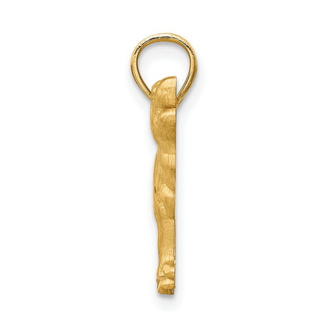 10k Yellow Gold Retriever Dog Pendant, Detailed Canine Charm for Necklace or Bracelet